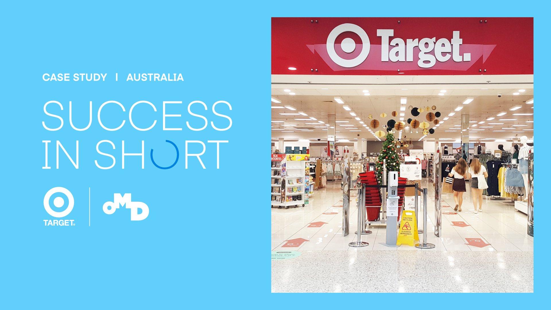 "Case Study", "Australia", "Success in Short" and the logos of Target and OMD are beside a picture showing a Target store